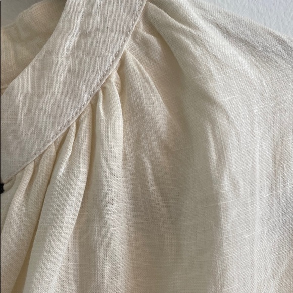 Buttercup Yellow Maxi Dress Balloon Sleeves 100% Linen XL - Picture 14 of 14